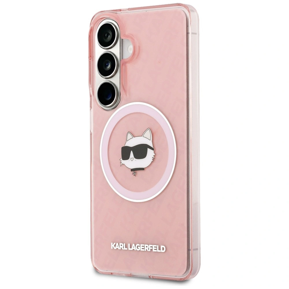 Kryt Karl Lagerfeld IML Repeated Choupette MagSafe Samsung Galaxy S26 pink