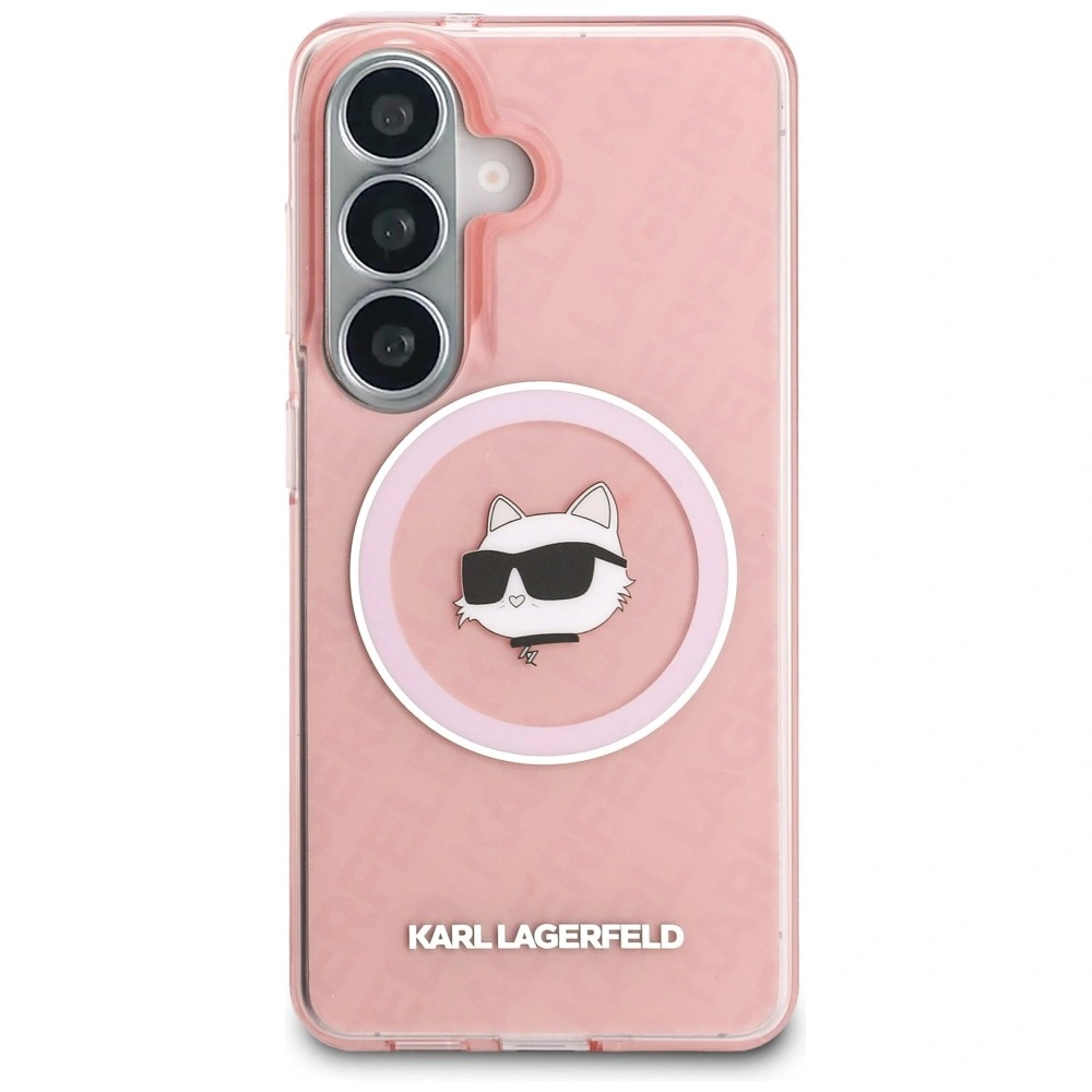 Kryt Karl Lagerfeld IML Repeated Choupette MagSafe Samsung Galaxy S26 pink