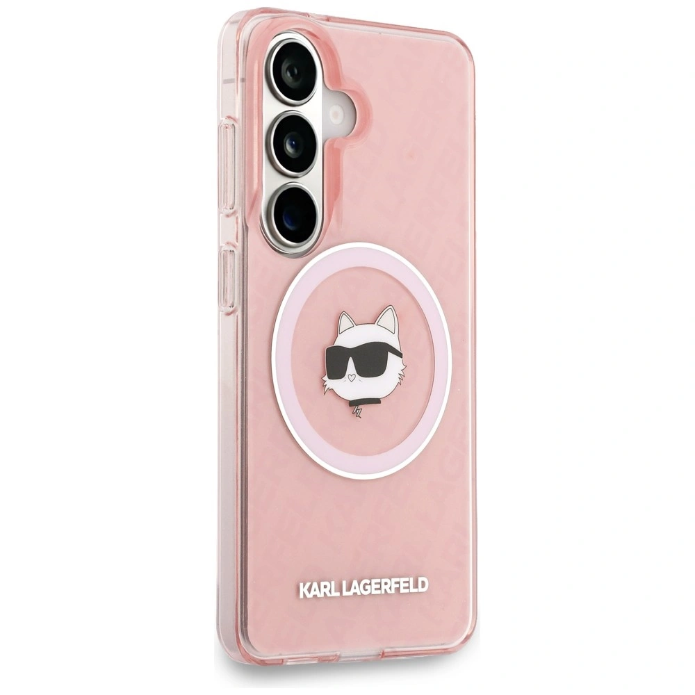 Kryt Karl Lagerfeld IML Repeated Choupette MagSafe Samsung Galaxy S26 pink