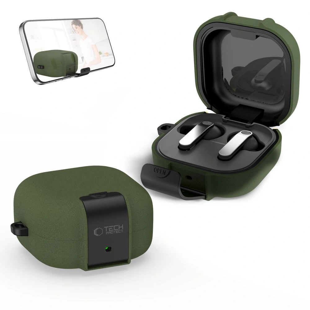 Kryt Tech-Protect Slim Hook Samsung Galaxy Buds 4 / 4 Pro Olive Green