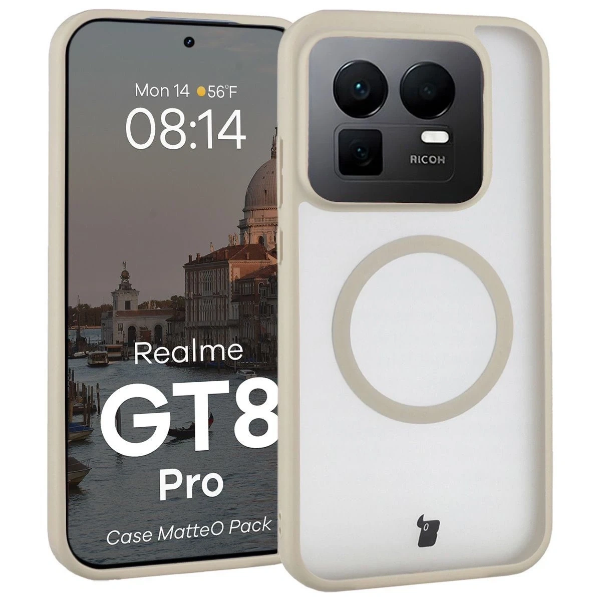 Kryt Bizon MatteO Magnetic Pack Realme GT 8 Pro smoky beige