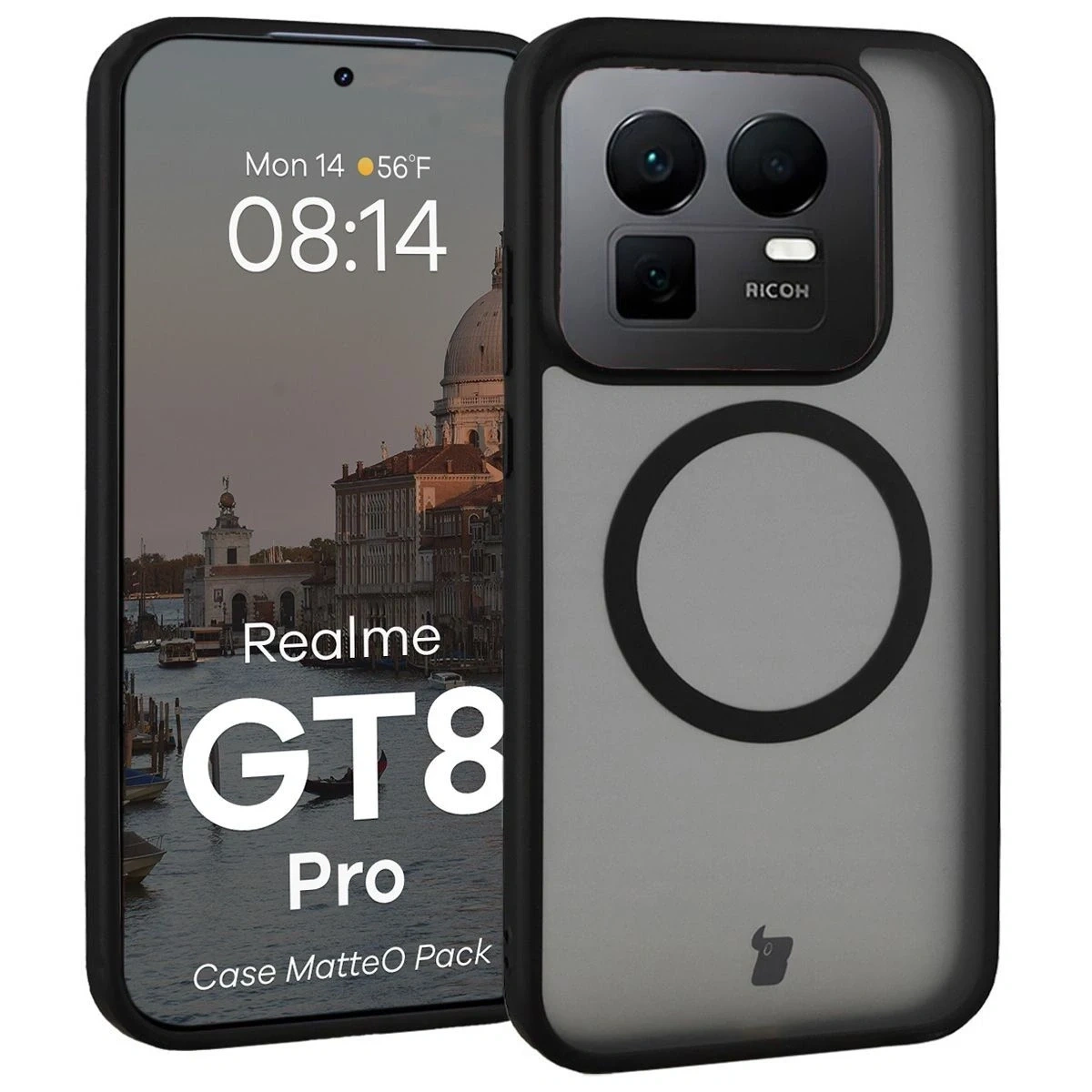 Kryt Bizon MatteO Magnetic Pack Realme GT 8 Pro smoky black