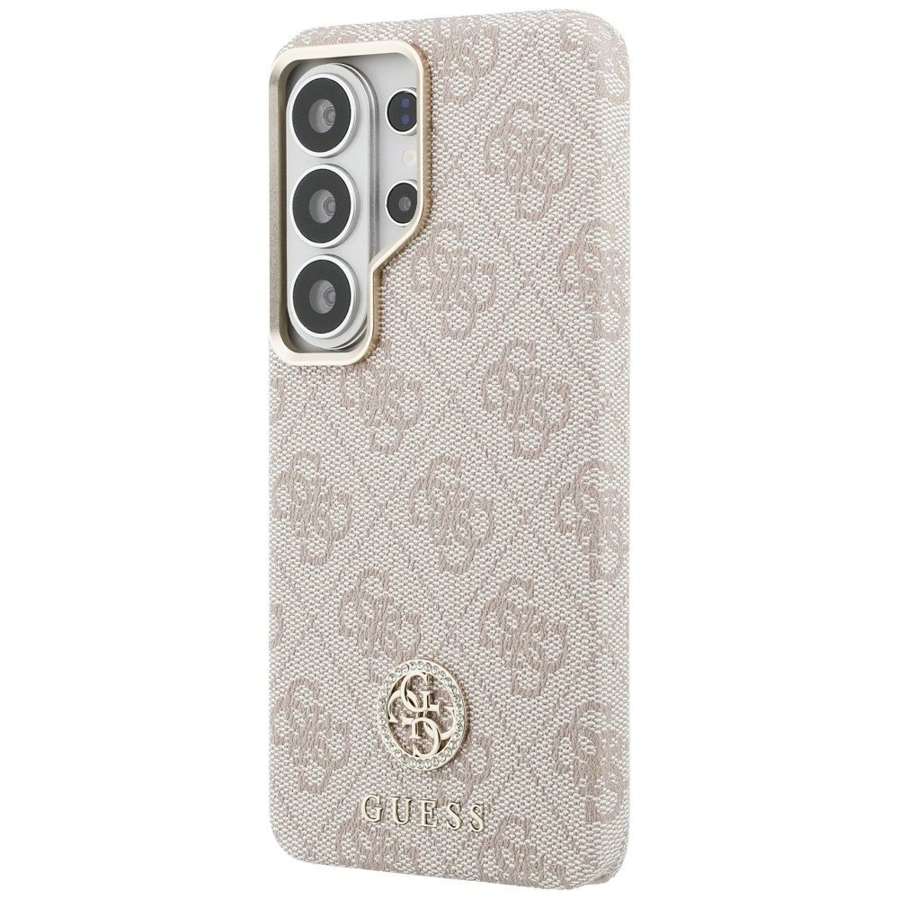 Kryt Guess 4G Rhinestone Round Logo MagSafe Samsung Galaxy S26 Ultra pink