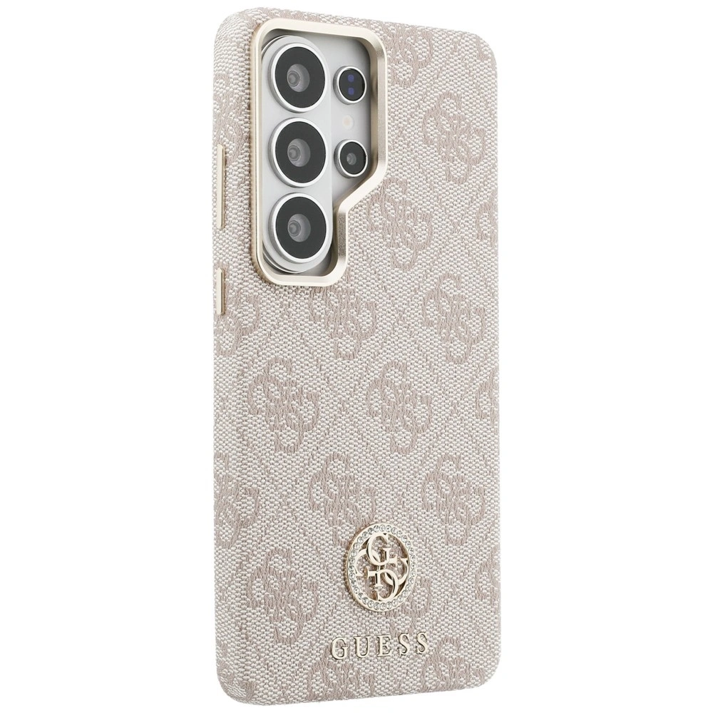 Kryt Guess 4G Rhinestone Round Logo MagSafe Samsung Galaxy S26 Ultra pink