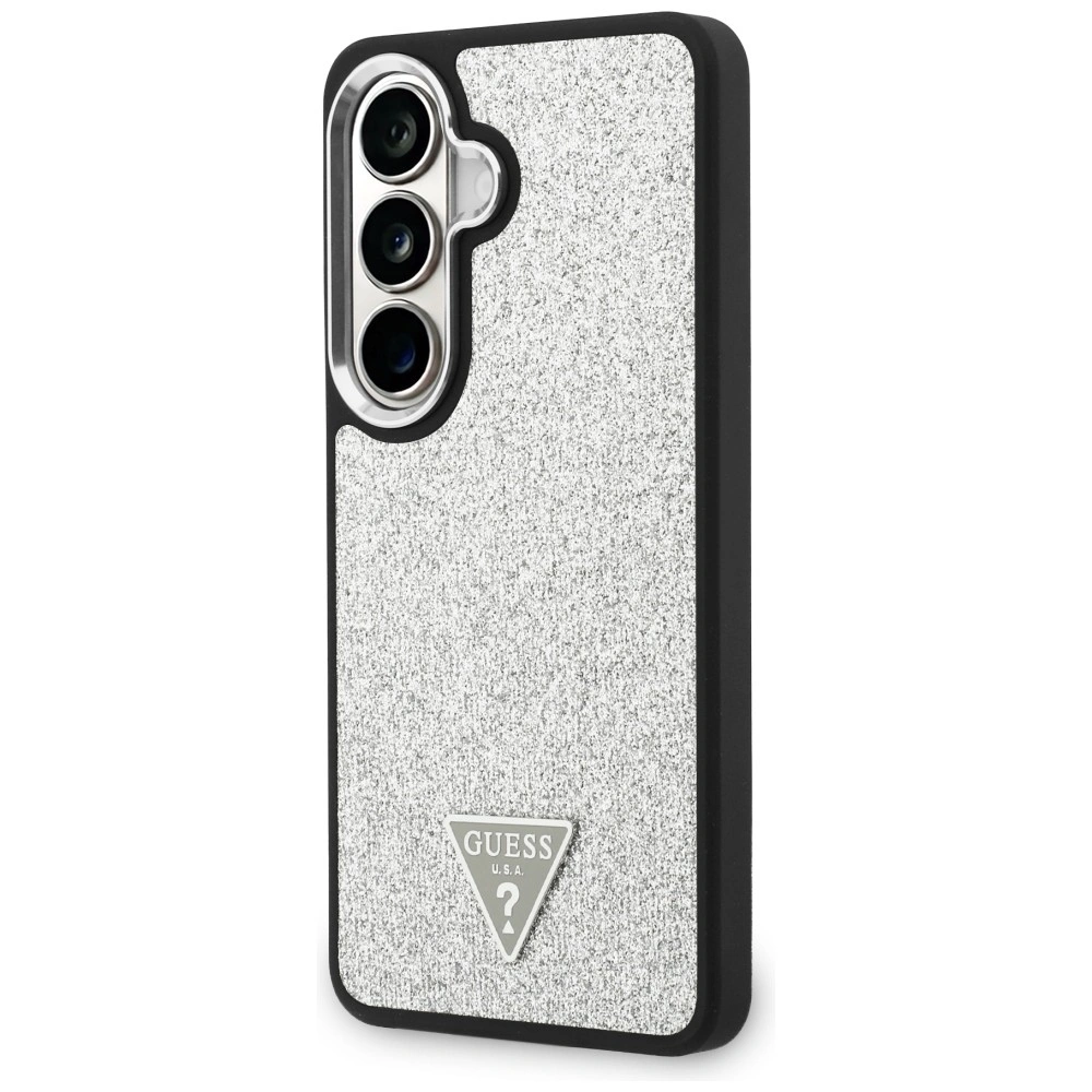 Kryt Guess Fixed Glitter Triangle MagSafe Samsung Galaxy S26 silver