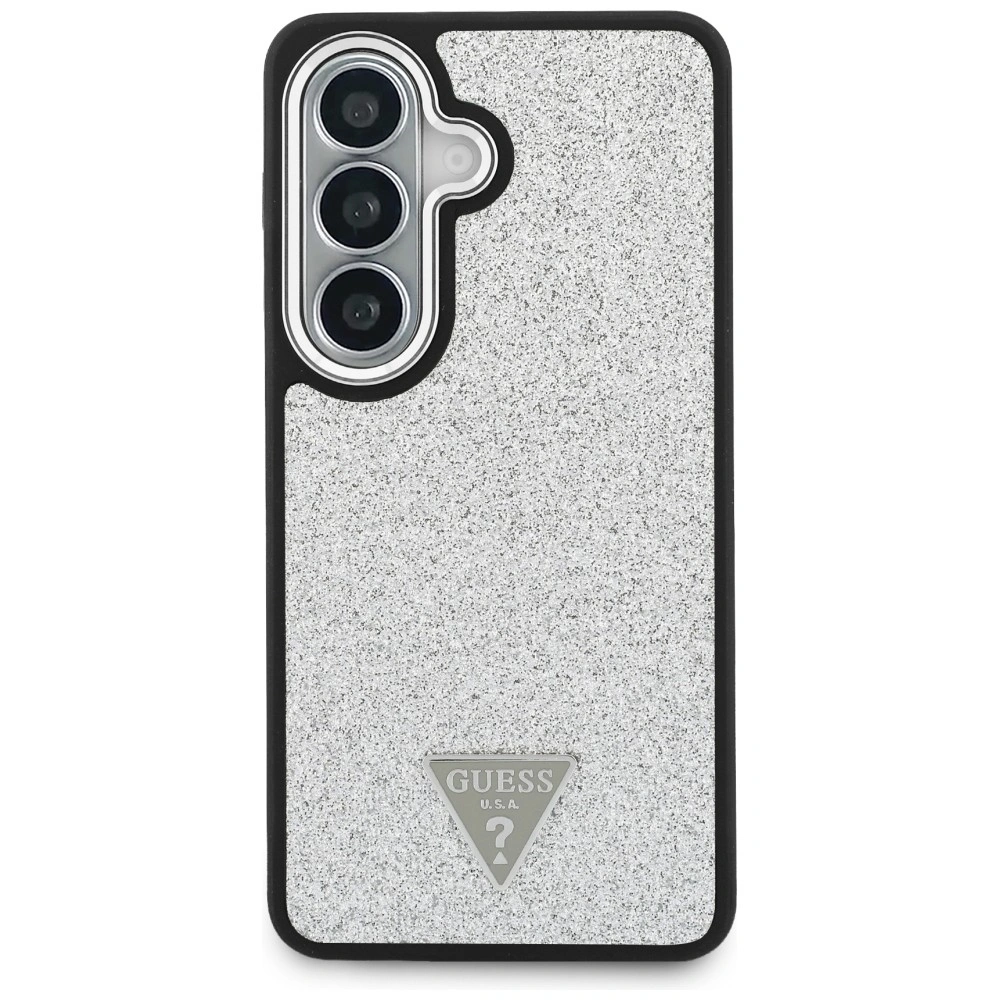 Kryt Guess Fixed Glitter Triangle MagSafe Samsung Galaxy S26 silver