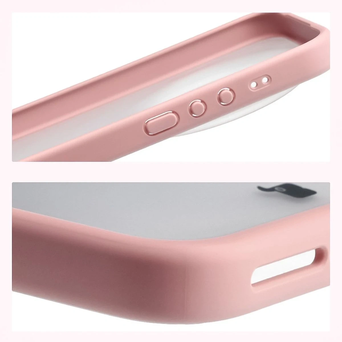 Kryt Bizon Case Angelo Xiaomi 17 Ultra semi-transparent with a light pink frame