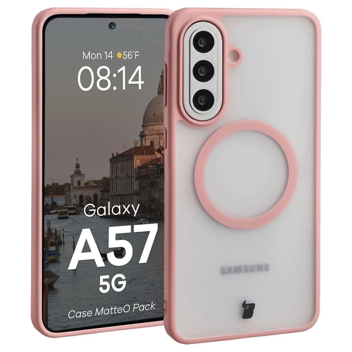 Kryt Bizon MatteO Magnetic Pack Samsung Galaxy A57 5G smoky light pink
