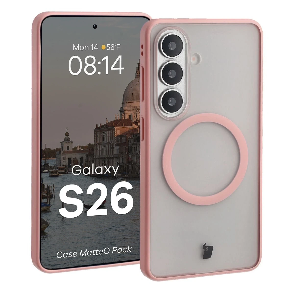 Kryt Bizon MatteO Magnetic Pack Samsung Galaxy S26 smoky light pink