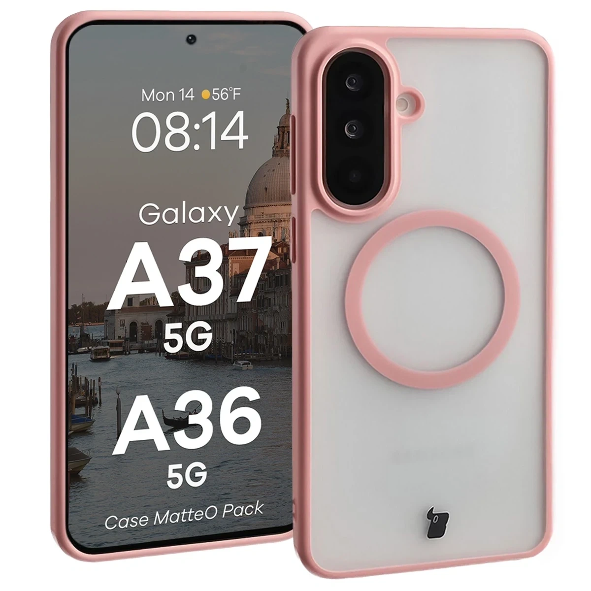 Kryt Bizon MatteO Magnetic Pack Samsung Galaxy A37 5G / A36 5G, smoky light pink