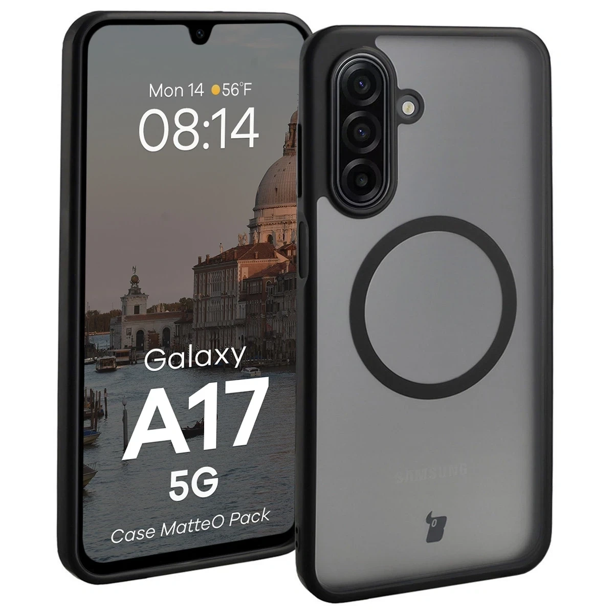 Kryt Bizon MatteO Magnetic Pack Samsung Galaxy A17 5G, smoky black