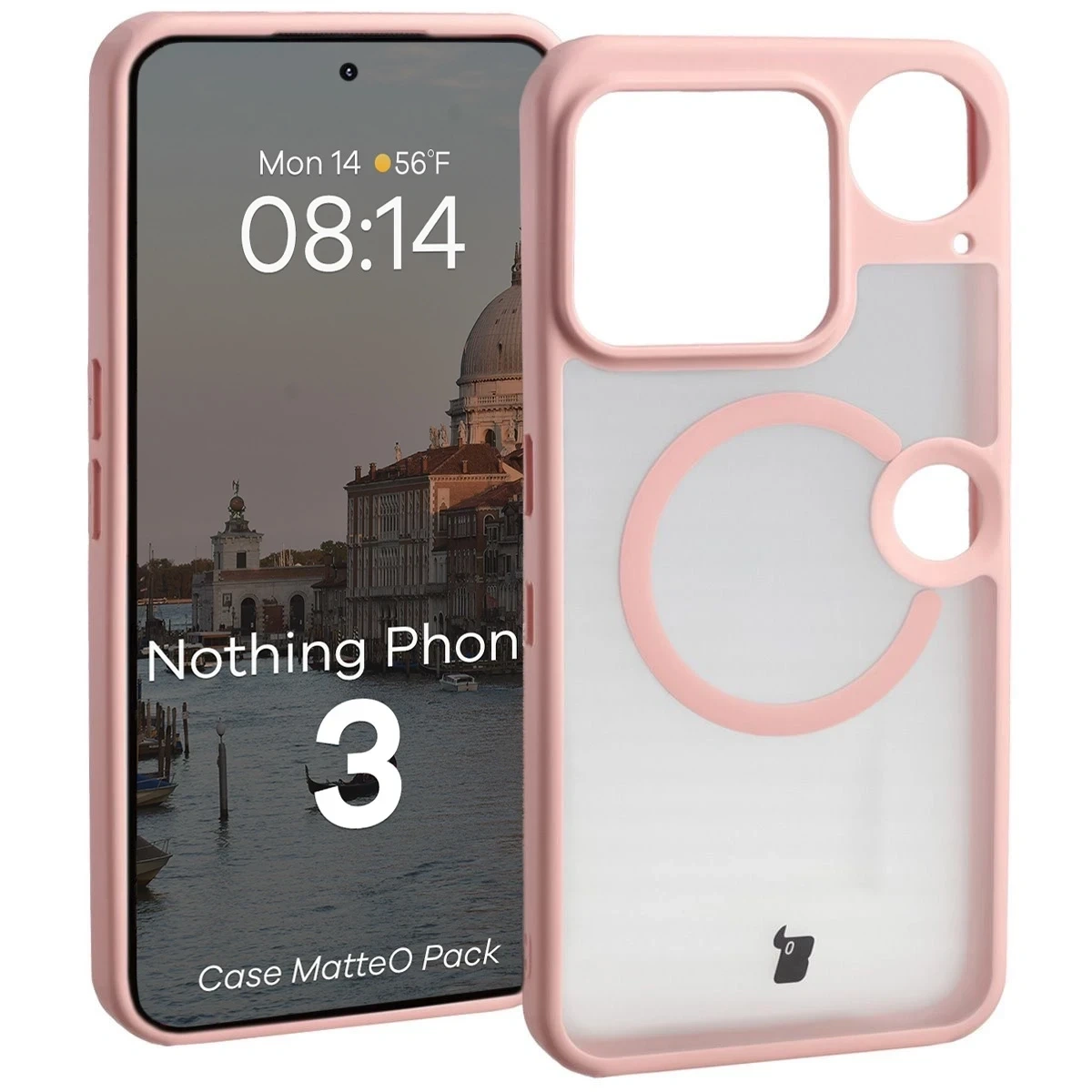 Kryt Bizon MatteO Magnetic Pack Nothing Phone (3), smoky light pink