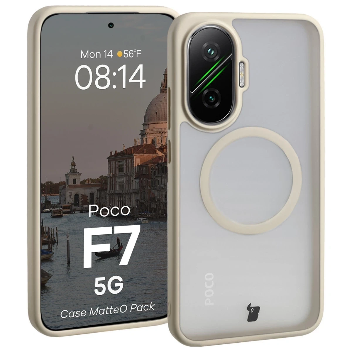 Kryt Bizon MatteO Magnetic Pack Xiaomi POCO F7, smoky beige