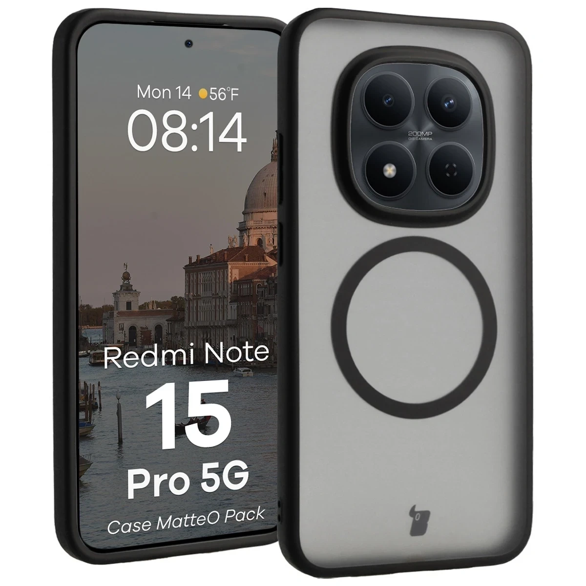 Kryt Bizon MatteO Magnetic Pack Xiaomi Redmi Note 15 Pro 5G, smoky black