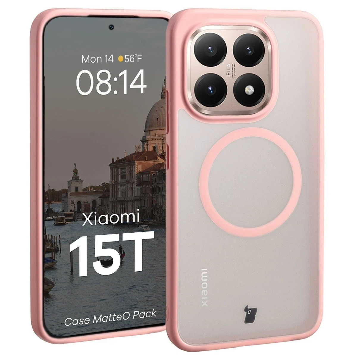 Kryt Bizon MatteO Magnetic Pack Xiaomi 15T, smoky light pink