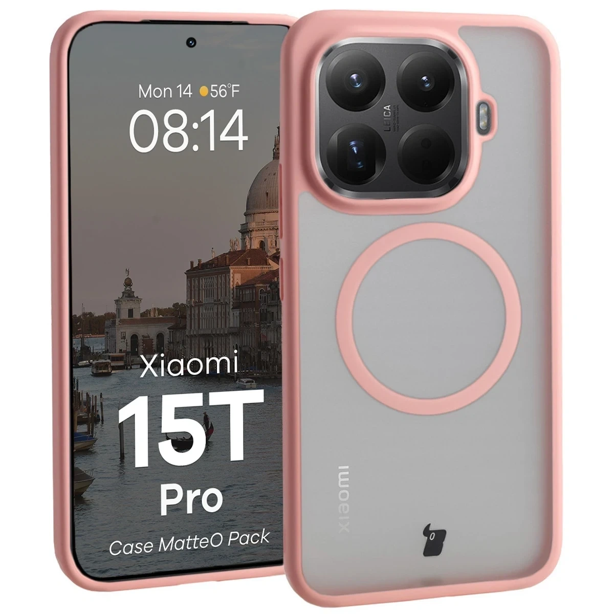 Kryt Bizon MatteO Magnetic Pack Xiaomi 15T Pro, smoky light pink
