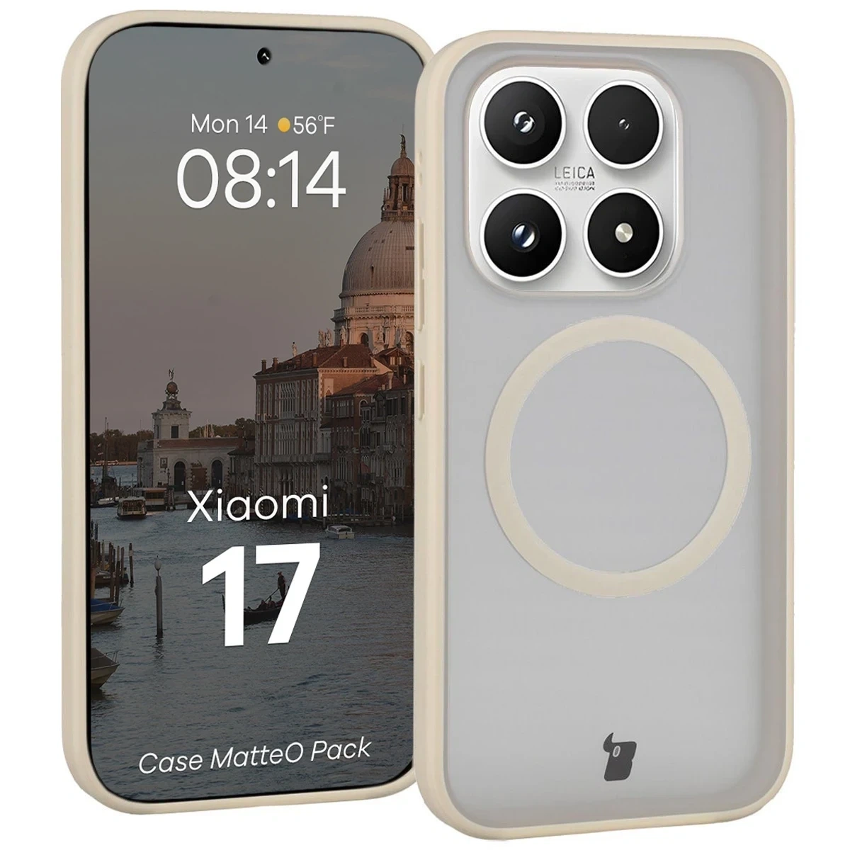 Kryt Bizon MatteO Magnetic Pack Xiaomi 17, smoky beige