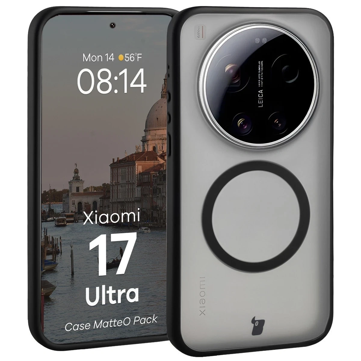 Kryt Bizon MatteO Magnetic Pack Xiaomi 17 Ultra, smoky black