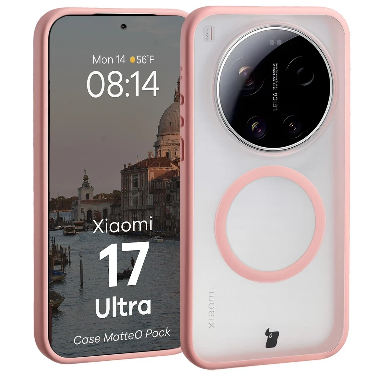 Kryt Bizon MatteO Magnetic Pack Xiaomi 17 Ultra, smoky light pink