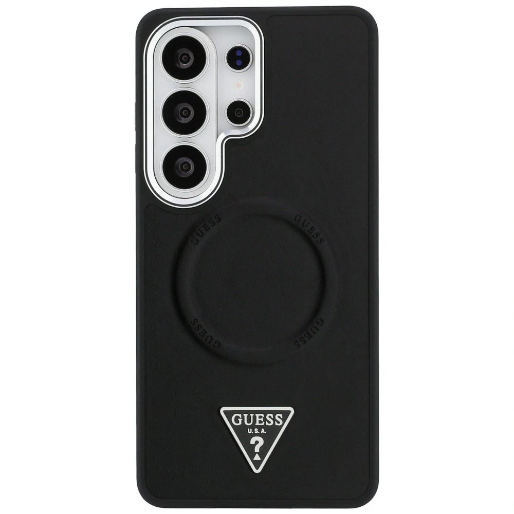 Kryt Guess Embossed Ring Triangle Logo MagSafe Samsung Galaxy S26 Ultra black