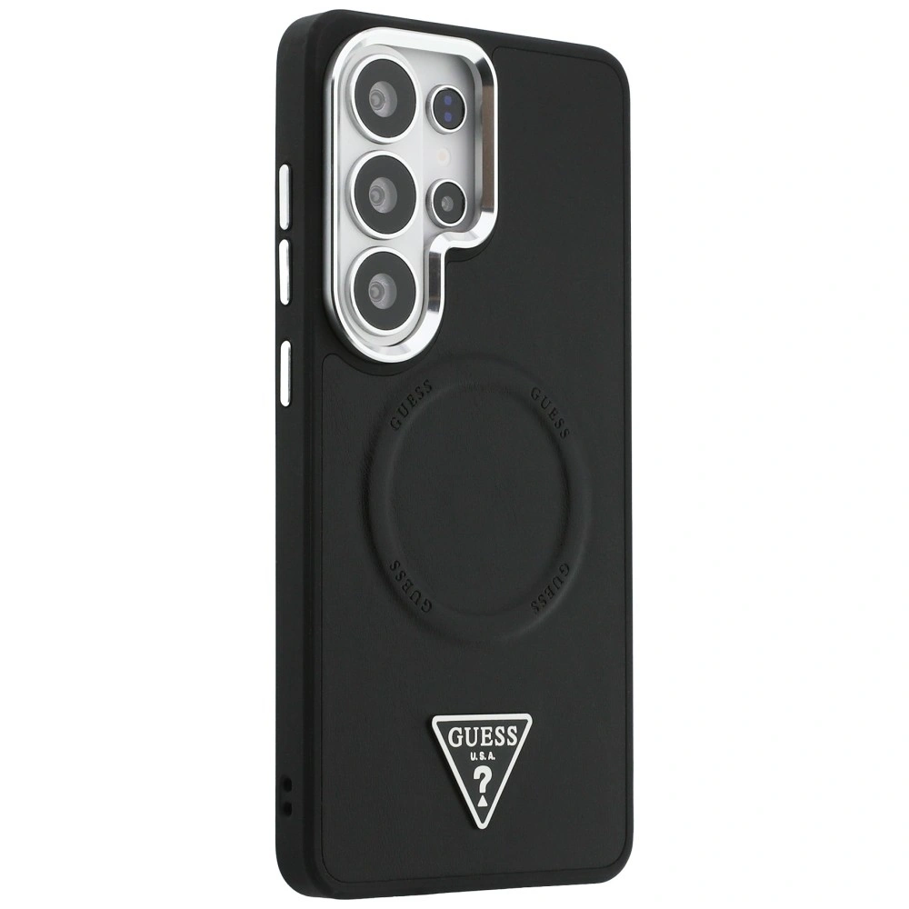 Kryt Guess Embossed Ring Triangle Logo MagSafe Samsung Galaxy S26 Ultra black