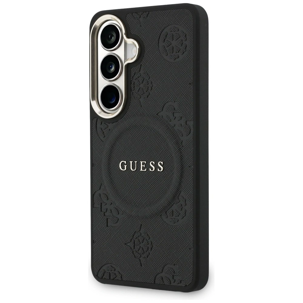 Kryt Guess Saffiano Peony Embossed Ring MagSafe Samsung Galaxy S26 black