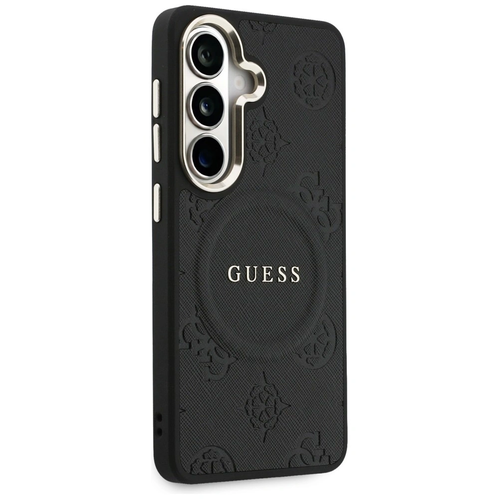 Kryt Guess Saffiano Peony Embossed Ring MagSafe Samsung Galaxy S26 black