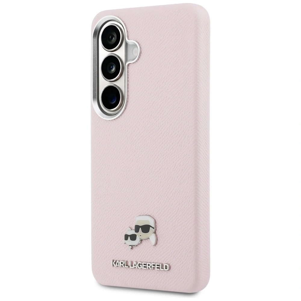 Kryt Karl Lagerfeld Saffiano KC Metal Logo MagSafe Samsung Galaxy S26 pink
