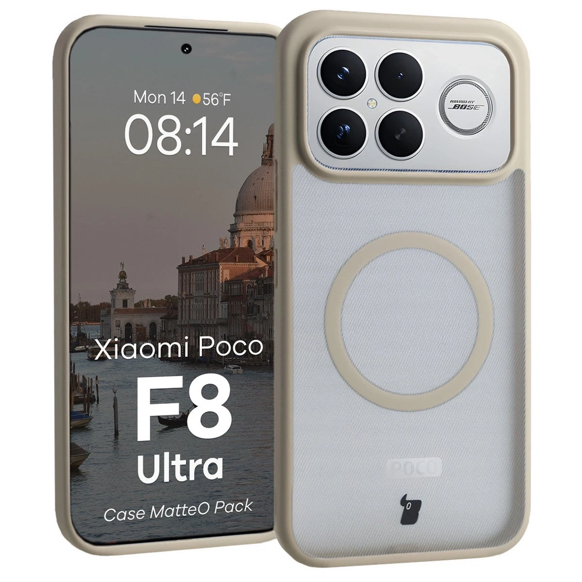 Kryt Bizon MatteO Magnetic Pack Xiaomi POCO F8 Ultra, smoky beige