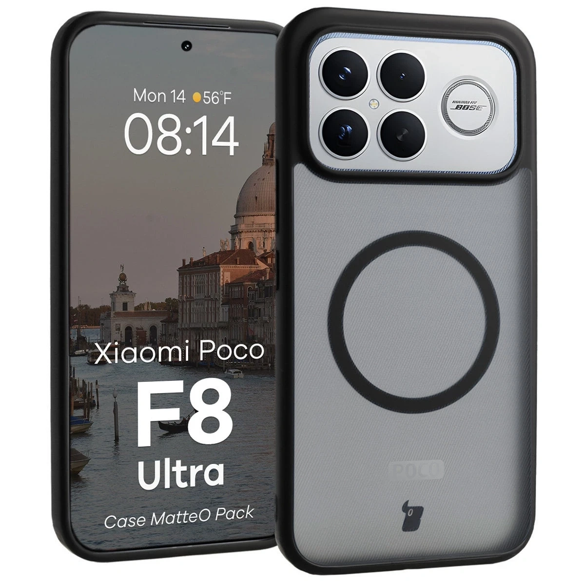 Kryt Bizon MatteO Magnetic Pack Xiaomi POCO F8 Ultra, smoky black