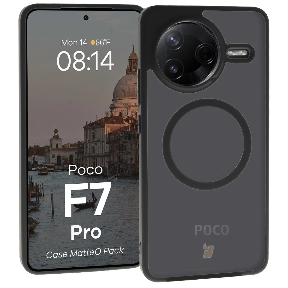 Kryt Bizon MatteO Magnetic Pack Xiaomi POCO F7 Pro, smoky black