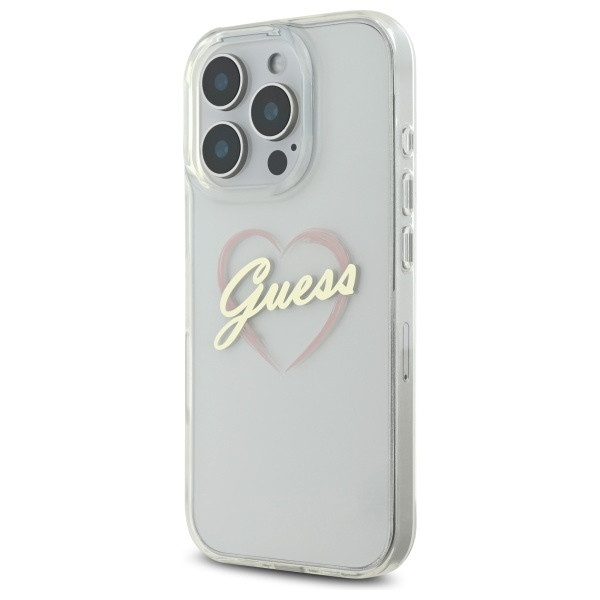 Kryt Guess Apple iPhone 16 Pro hardcase IML Heart clear