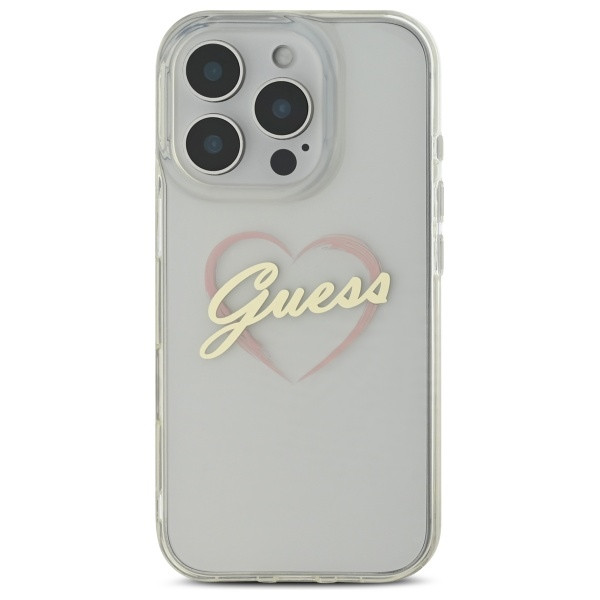 Kryt Guess Apple iPhone 16 Pro hardcase IML Heart clear