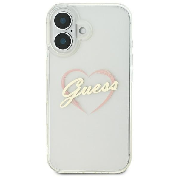 Kryt Guess Apple iPhone 16 plus hardcase IML Heart clear