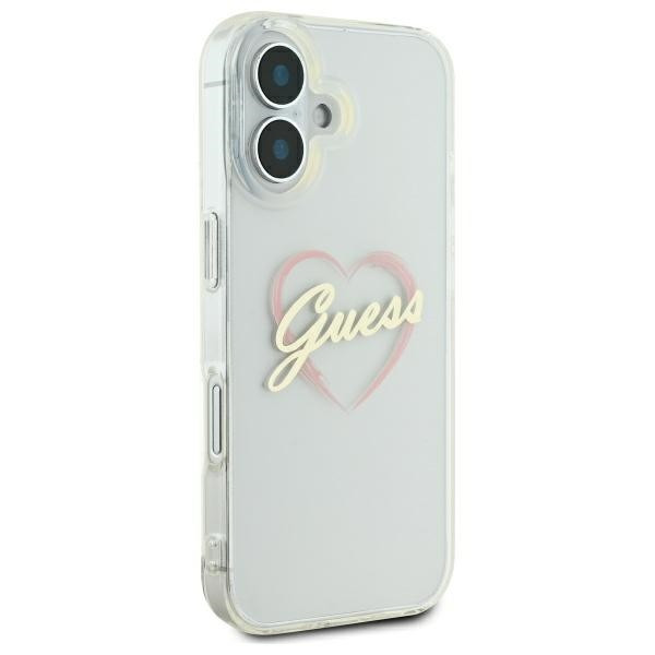Kryt Guess Apple iPhone 16 plus hardcase IML Heart clear
