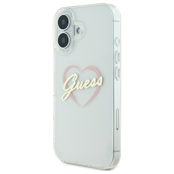 Kryt Guess Apple iPhone 16 hardcase IML Heart clear