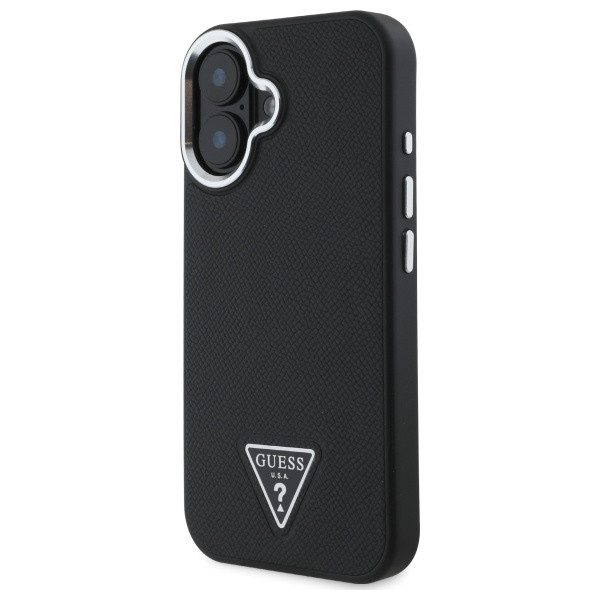 Kryt Guess Apple iPhone 16 hardcase Grained Triangle MagSafe black