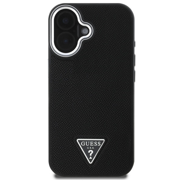 Kryt Guess Apple iPhone 16 hardcase Grained Triangle MagSafe black