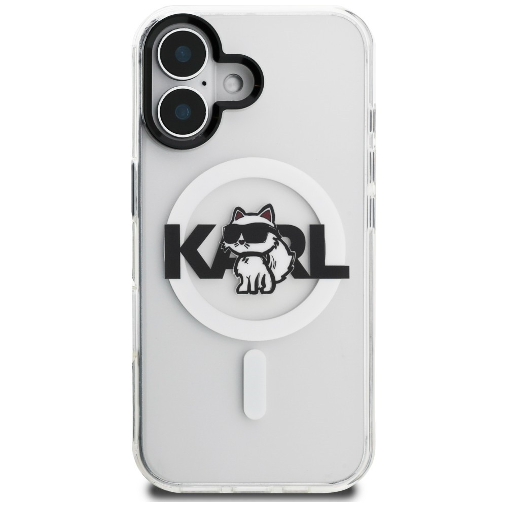 Kryt Karl Lagerfeld IML Choupette Sketch Logo MagSafe Apple iPhone 17 clear