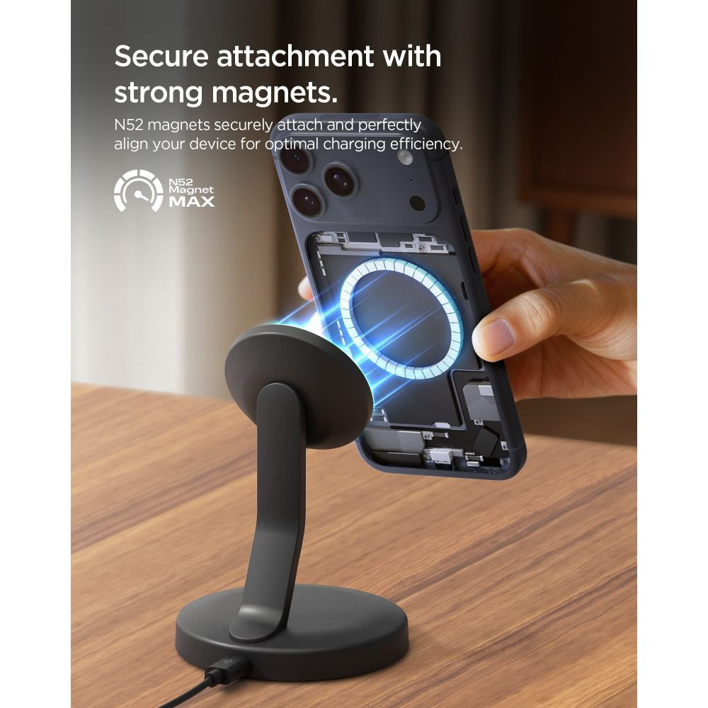 Bezdrátová nabíječka Spigen EF151MS Essential Magnetic MagSafe Wireless Charger 15W Black