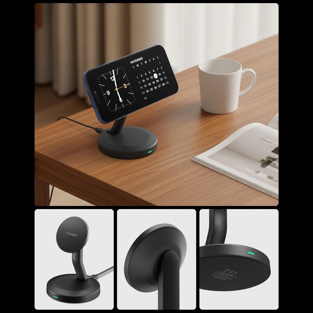 Bezdrátová nabíječka Spigen EF151MS Essential Magnetic MagSafe Wireless Charger 15W Black