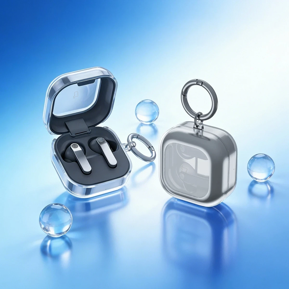 Kryt Bizon Case Headphone Clear Samsung Galaxy Buds 4 / 4 Pro, clear-black