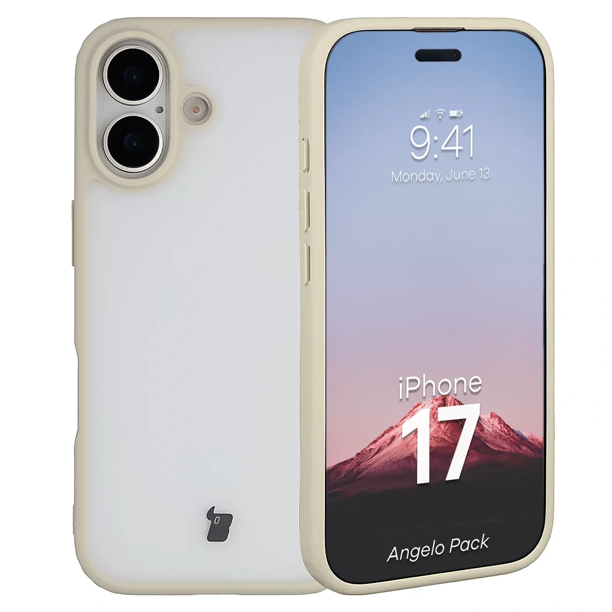Kryt Bizon Angelo Pack Apple iPhone 17, smoked with a beige frame