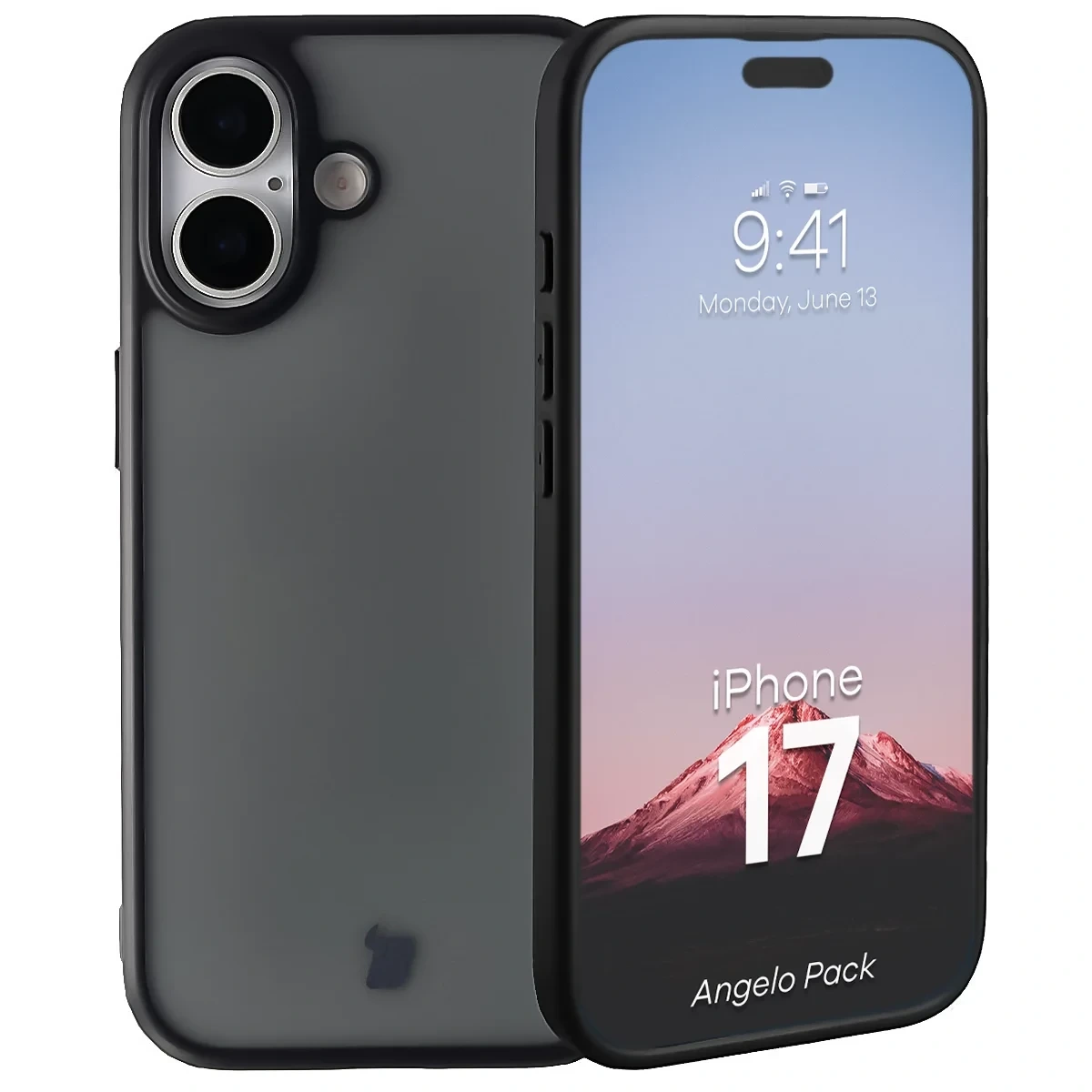 Kryt Bizon Angelo Pack Apple iPhone 17, smoked with a black frame