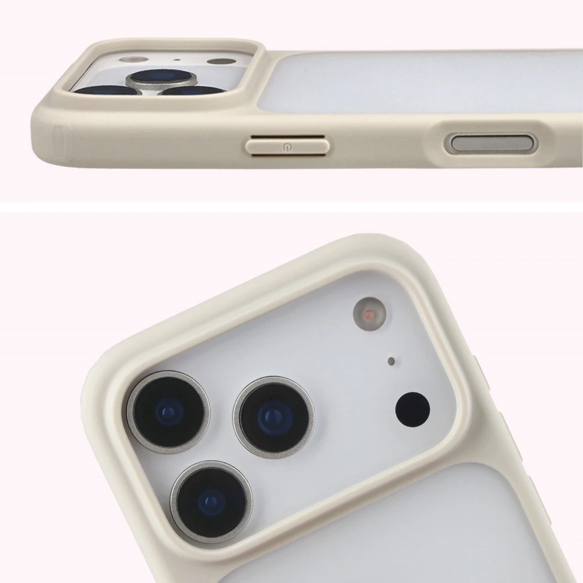 Kryt Bizon Angelo Pack Apple iPhone 17 Pro, smoky with a beige frame