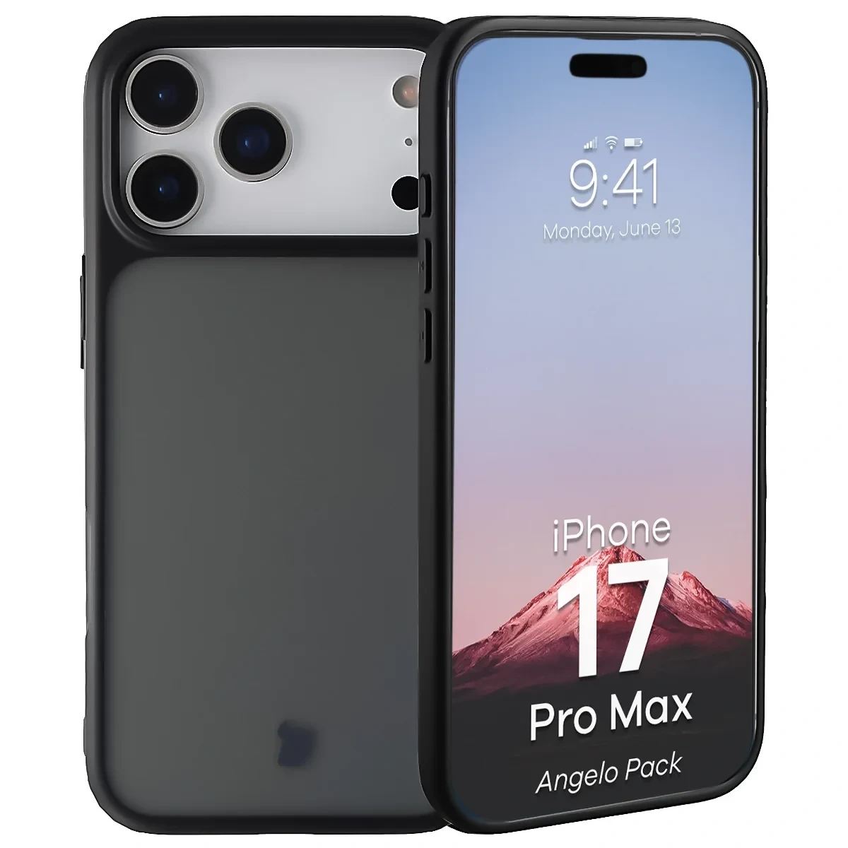 Kryt Bizon Angelo Pack Apple iPhone 17 Pro Max, smoked with a black frame