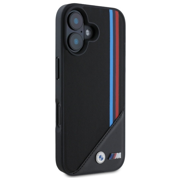 Kryt BMW Apple iPhone 16 hardcase M Meshed Tricolor Stripes MagSafe black