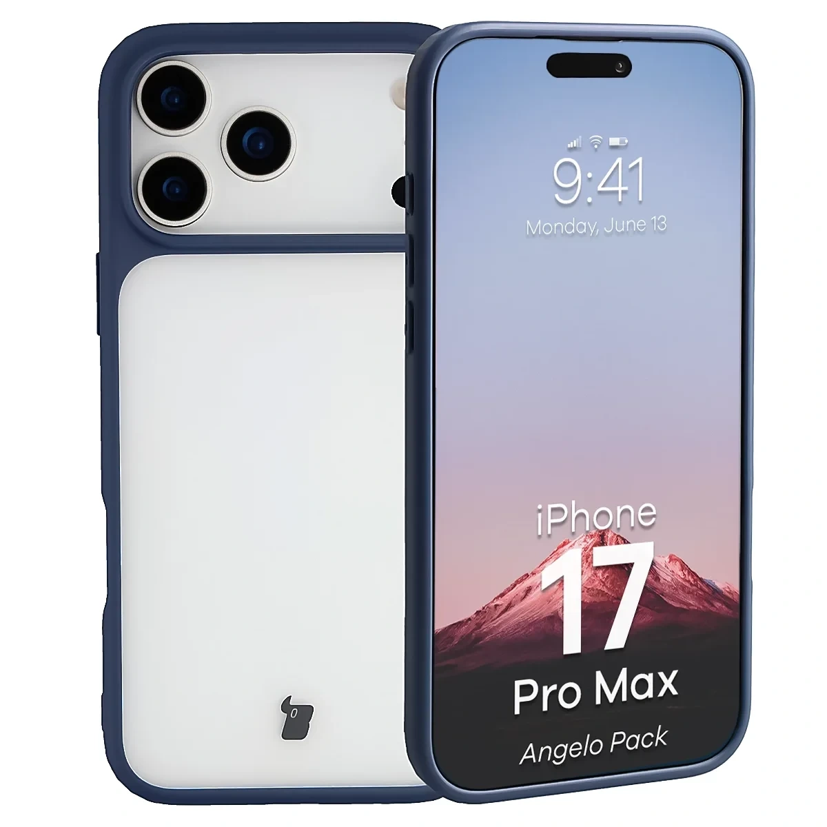 Kryt Bizon Angelo Pack Apple iPhone 17 Pro Max, smoky with an orange frame