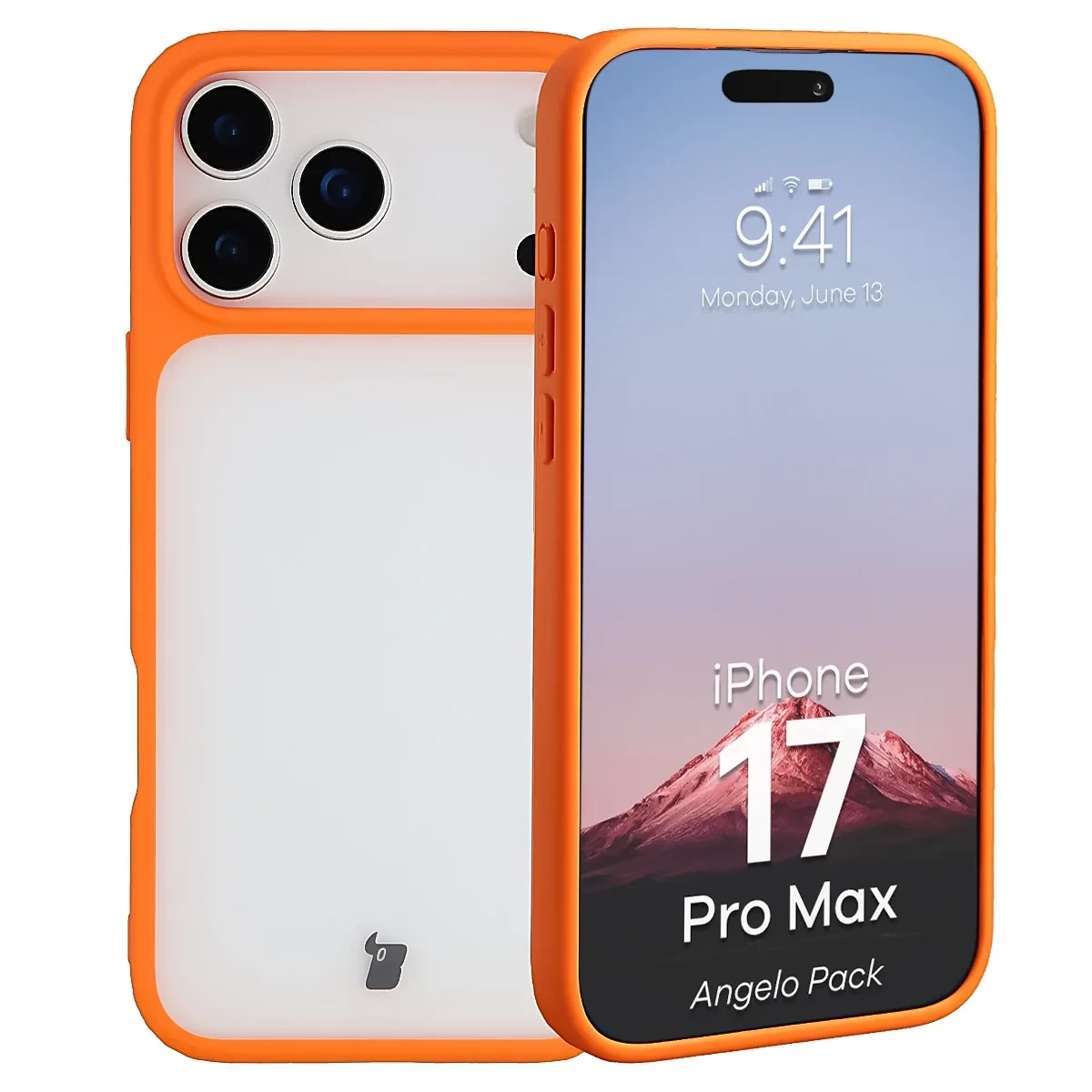 Kryt Bizon Angelo Pack Apple iPhone 17 Pro Max, smoky with a navy blue frame