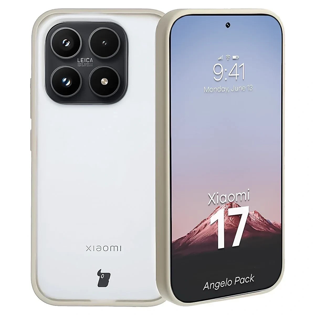 Kryt Bizon Angelo Pack Xiaomi 17, smoked with a beige frame
